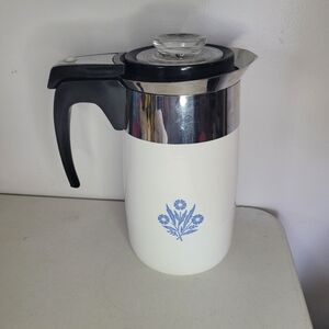 Corningware Blue Cornflower electric percolator 10 cup. Coffe Pot no cord